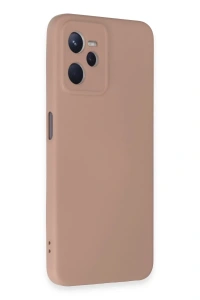 Realme C35 Kılıf Nano içi Kadife Silikon - Pudra