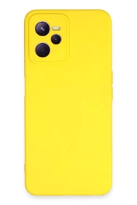 Realme C35 Kılıf Nano içi Kadife Silikon - Sarı
