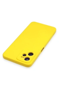 Realme C35 Kılıf Nano içi Kadife Silikon - Sarı