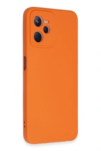 Realme C35 Kılıf Nano içi Kadife Silikon - Turuncu