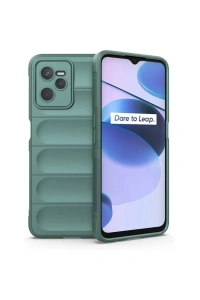 Realme C35 Kılıf Optimum Silikon - Koyu Yeşil