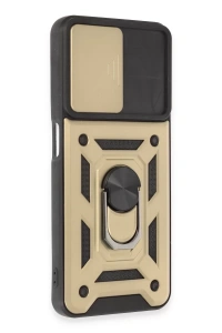 Realme C35 Kılıf Pars Lens Yüzüklü Silikon - Gold