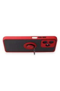 Realme C53 Kılıf Montreal Yüzüklü Silikon Kapak - Kırmızı