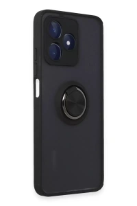 Realme C53 Kılıf Montreal Yüzüklü Silikon Kapak - Siyah