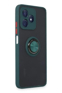 Realme C53 Kılıf Montreal Yüzüklü Silikon Kapak - Yeşil