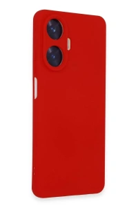 Realme C55 Kılıf Nano içi Kadife Silikon - Kırmızı