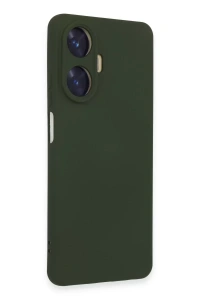 Realme C55 Kılıf Nano içi Kadife Silikon - Koyu Yeşil