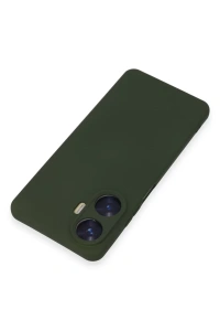 Realme C55 Kılıf Nano içi Kadife Silikon - Koyu Yeşil