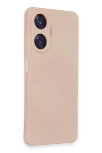 Realme C55 Kılıf Nano içi Kadife Silikon - Pudra