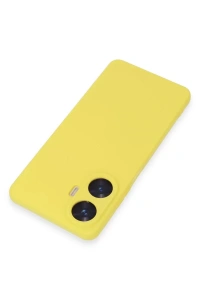 Realme C55 Kılıf Nano içi Kadife Silikon - Sarı