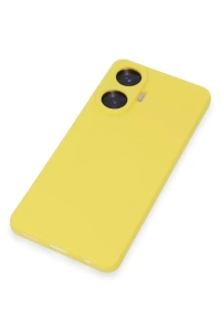Realme C55 Kılıf Nano içi Kadife Silikon - Sarı