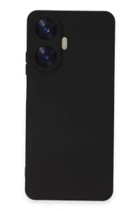 Realme C55 Kılıf Nano içi Kadife Silikon - Siyah
