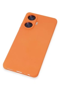 Realme C55 Kılıf Nano içi Kadife Silikon - Turuncu