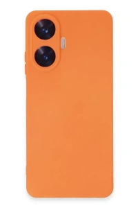 Realme C55 Kılıf Nano içi Kadife Silikon - Turuncu