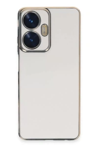 Realme C55 Kılıf Volet Silikon - Beyaz