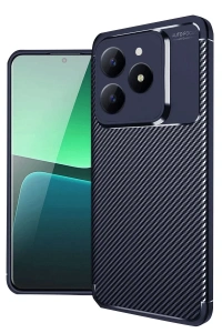 Realme C61 Kılıf Auto Focus Karbon Kapak - Lacivert