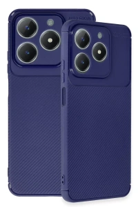 Realme C61 Kılıf Auto Focus Karbon Kapak - Lacivert