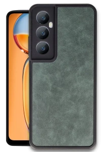 Realme C65 Kılıf Aras Deri Kapak - Koyu Yeşil