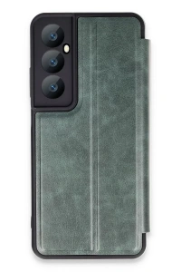 Realme C65 Kılıf Flip Cover - Koyu Yeşil