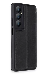 Realme C65 Kılıf Flip Cover - Siyah
