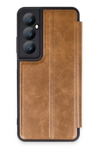 Realme C65 Kılıf Flip Cover - Taba