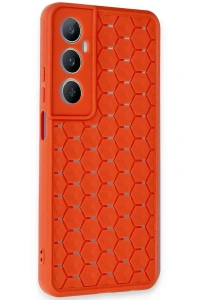 Realme C65 Kılıf Petek Silikon Kapak - Kırmızı