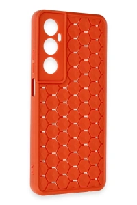 Realme C65 Kılıf Petek Silikon Kapak - Kırmızı