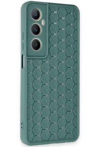 Realme C65 Kılıf Petek Silikon Kapak - Koyu Yeşil