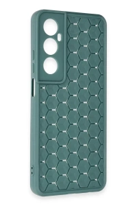 Realme C65 Kılıf Petek Silikon Kapak - Koyu Yeşil