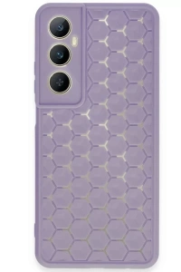 Realme C65 Kılıf Petek Silikon Kapak - Lila
