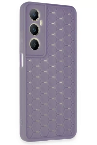 Realme C65 Kılıf Petek Silikon Kapak - Lila