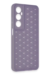 Realme C65 Kılıf Petek Silikon Kapak - Lila