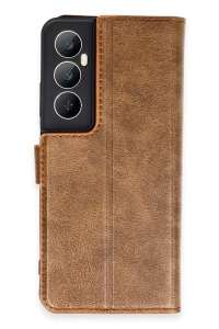 Realme C65 Kılıf Trend S Plus Kapaklı Kılıf - Taba