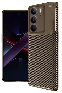 Realme C75 4G Auto Focus Karbon Kapak - Kahverengi