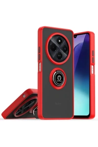 Realme C75 4G Kılıf Montreal Yüzüklü Silikon Kapak - Kırmızı
