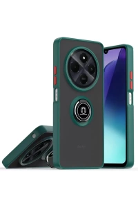 Realme C75 4G Kılıf Montreal Yüzüklü Silikon Kapak - Yeşil