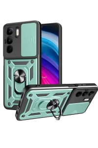 Realme C75 4G Kılıf Pars Lens Yüzüklü Silikon - Yeşil