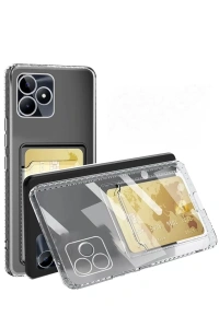Realme Note 50 4G Kılıf Kart Şeffaf Silikon - Şeffaf