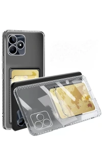 Realme Note 50 4G Kılıf Kart Şeffaf Silikon - Şeffaf