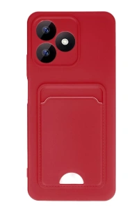Realme Note 50 4G Kılıf Kelvin Kartvizitli Silikon - Kırmızı
