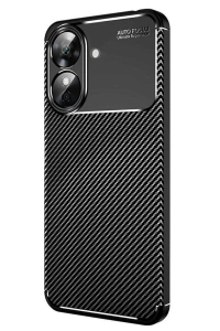 Realme Note 60 Kılıf Auto Focus Karbon Kapak - Siyah