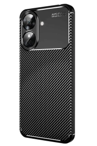 Realme Note 60 Kılıf Auto Focus Karbon Kapak - Siyah
