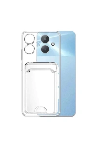 Realme Note 60 Kılıf Kart Şeffaf Silikon - Şeffaf