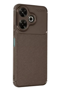 Redmi 13 4G Kılıf Auto Focus Karbon Kapak - Kahverengi