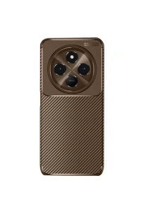 Redmi 14C Kılıf Auto Focus Karbon Kapak - Kahverengi