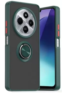 Redmi 14C Kılıf Montreal Yüzüklü Silikon Kapak - Yeşil