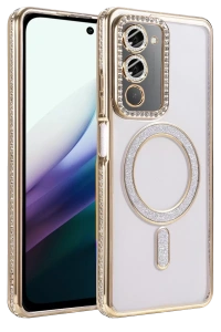 Redmi 15 4G Joke Simli Magneticsafe Kılıf - Gold