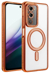 Redmi 15 4G Joke Simli Magneticsafe Kılıf - Turuncu
