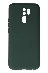 Redmi 9 Kılıf Nano içi Kadife Silikon - Koyu Yeşil