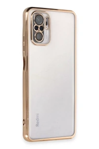 Redmi Note 10 Kılıf Lensli Silikon - Gold